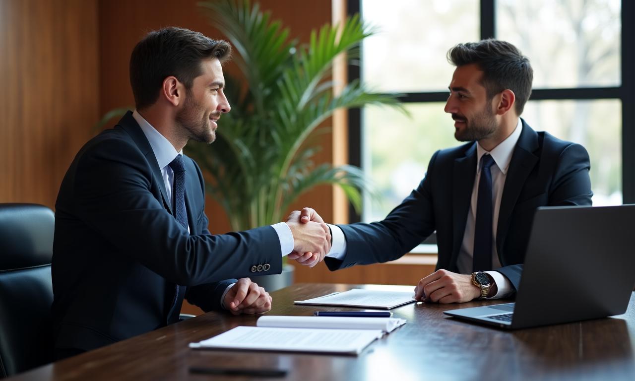 Reunión profesional de negociación en una oficina moderna